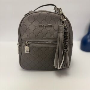 Steve Madden Gray Mini Tassel Backpack Crossbody